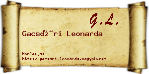 Gacsári Leonarda névjegykártya